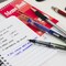 BAZIC Dayton 6-Color Rollerball Pens, 0.7 mm Fine, Metal Clip